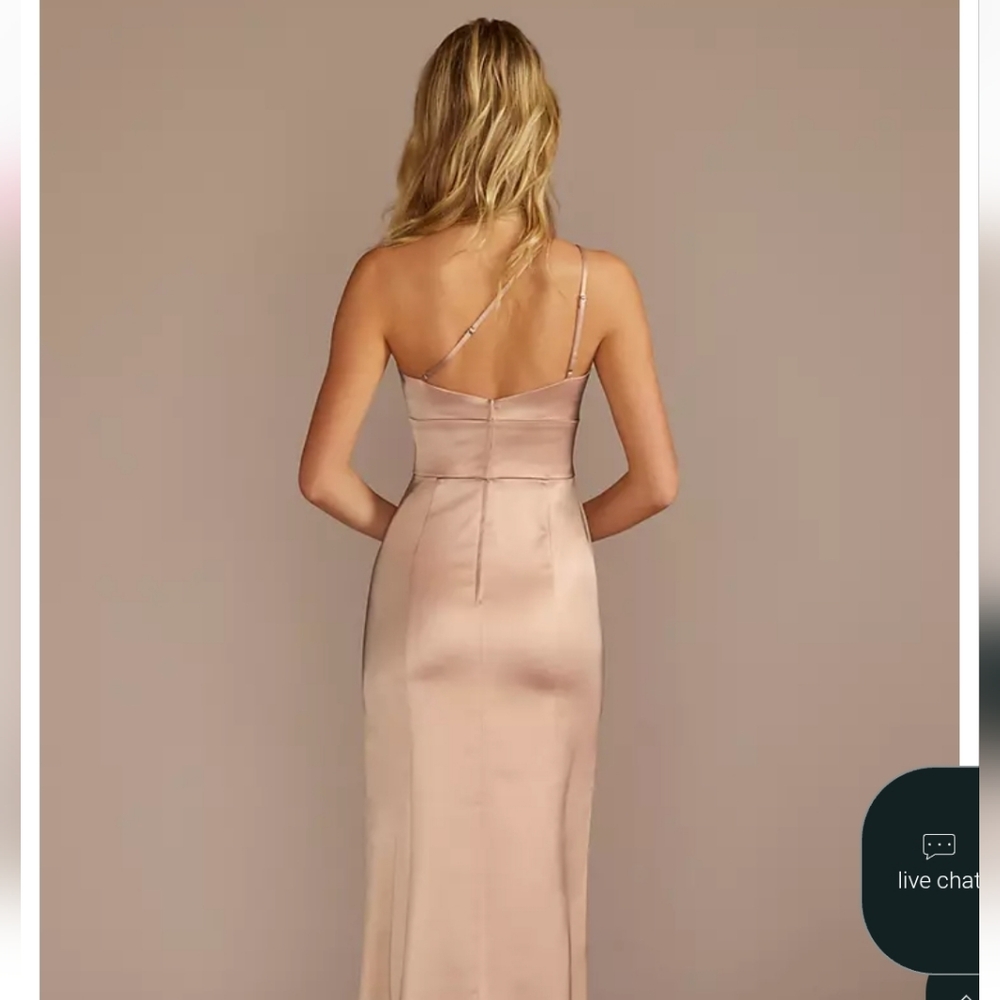 One Shoulder Long Satin Gown - Picture 5 of 8
